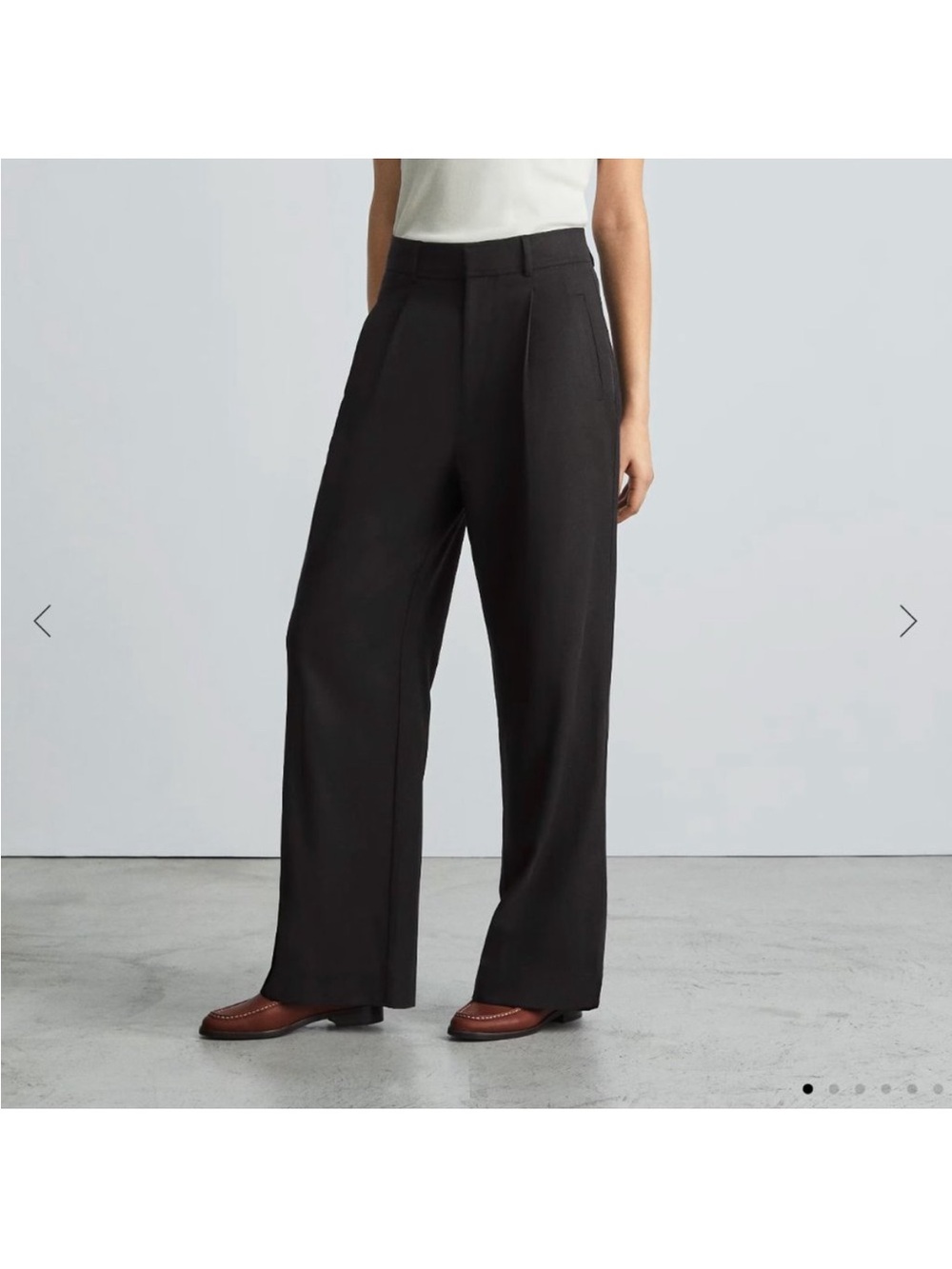 Everlane Linen Way High Drape Pant Black Sz 4
